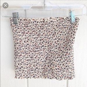 brandy melville patterned floral smocked tube top